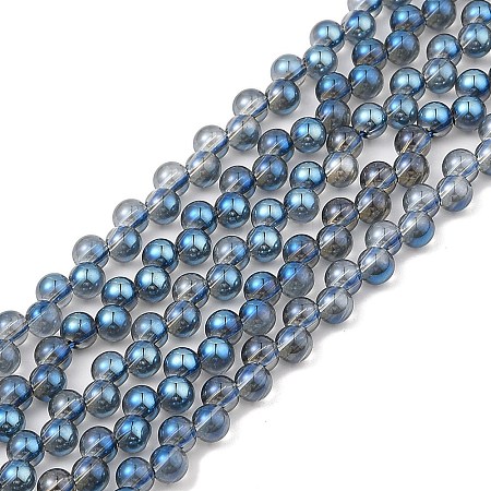 Electroplate Glass Beads Strands GLAA-Q105-01I-1