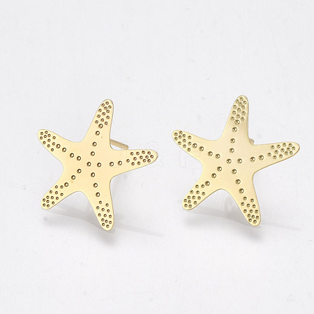 Brass Stud Earring Findings X-KK-S350-054A-G-1