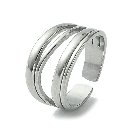 304 Stainless Steel Open Cuff Ring RJEW-L110-032P-1