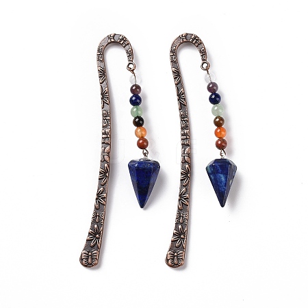 Natural Lapis Lazuli Bookmark AJEW-C025-01E-1