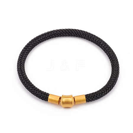 Braided Stainless Steel Wire European Style Bracelets Making MAK-G014-01G-A-1