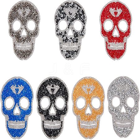 SUPERFINDINGS Skull Rhinestone Patches DIY-FH0002-05-1