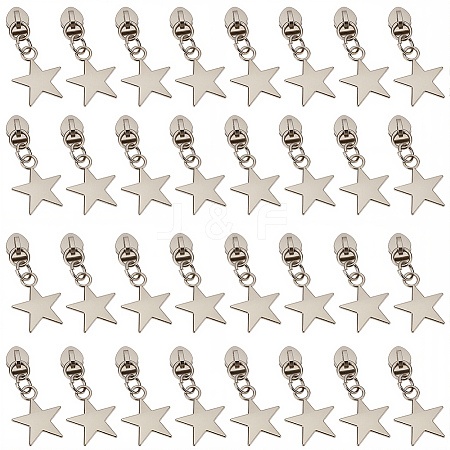 50Pcs Star Iron Zipper Sliders FIND-CY0002-21-1