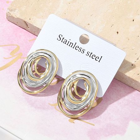 304 Stainless Steel Stud Earrings for Women STAS-Z117-01GP-1