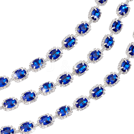 1 Yard Brass Glass Rhinestone Chains KK-NB0003-96B-1