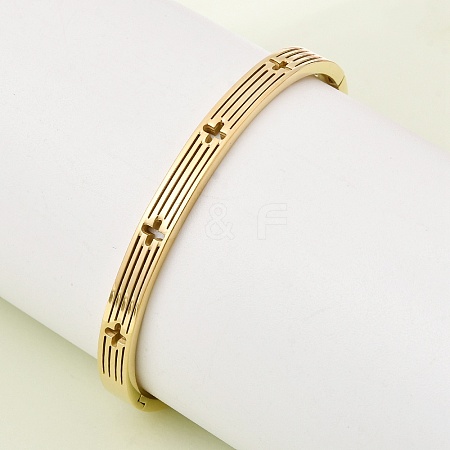 304 Stainless Steel Hinged Bangles BJEW-D408-27G-1