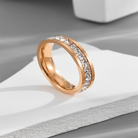 304 Stainless Steel Crystal Rhinestone Finger Rings FS-WG432ED-04-1