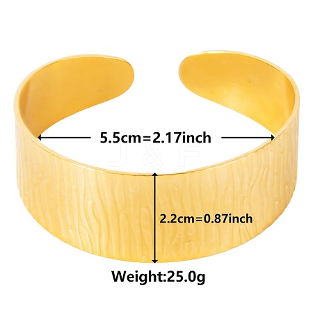 Stylish European and American Texture 304 Stainless Steel Cuff Bangles for Women WY3767-2-1