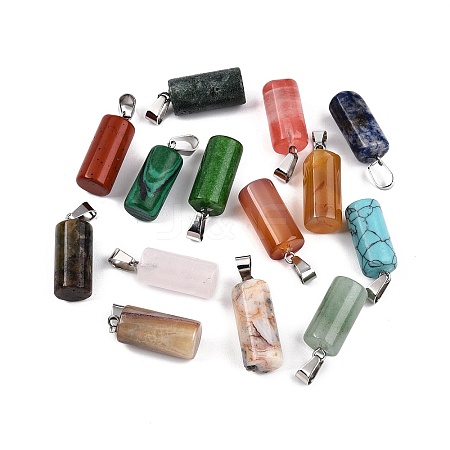 Natural & Synthetic Mixed Stone Pendants G-N344-12P-1