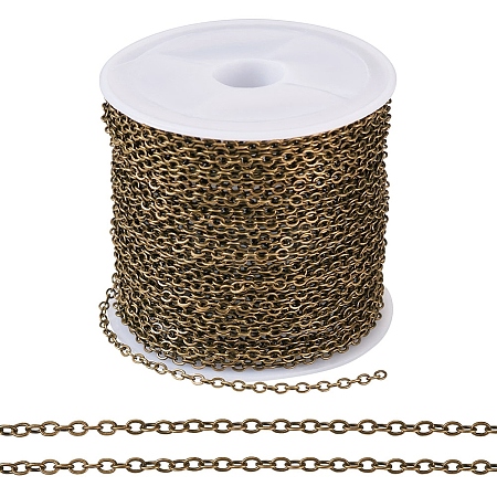 Brass Coated Iron Flat Cable Chains CH-TAC0007-02AB-1