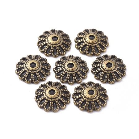 Tibetan Style Fancy Bead Caps TIBE-LF1413YKG-AB-FF-1