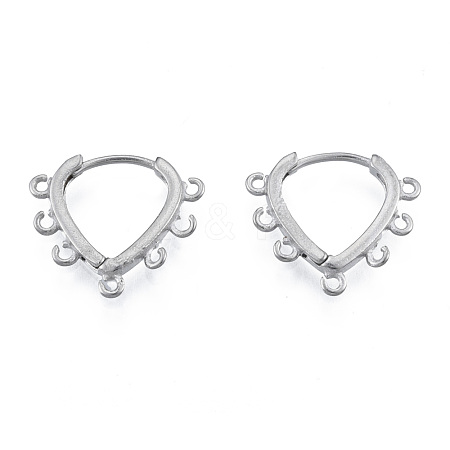 Tarnish Resistant 304 Stainless Steel Hoop Earrings Findings STAS-N092-192-1