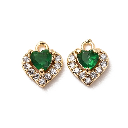 Valentine's Day Brass Micro Pave Cubic Zirconia Charms CU-K002-38G-D-1