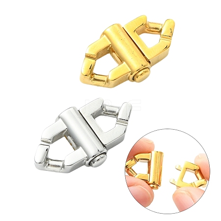 2Pcs 2 Colors 316 Surgical Stainless Steel Bayonet Clasps STAS-CJ0003-60-1