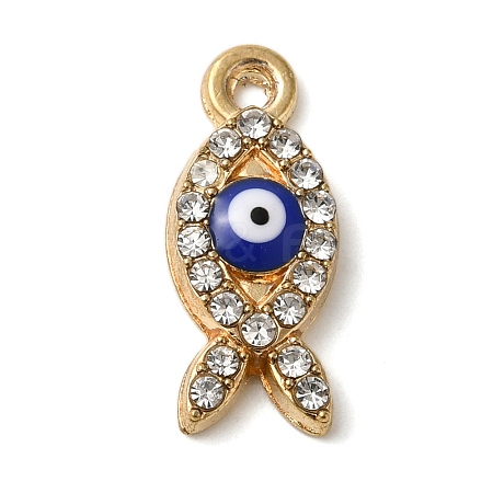 Alloy Enamel Rhinestone Glass Pendants X1-ENAM-U003-02G-06-1