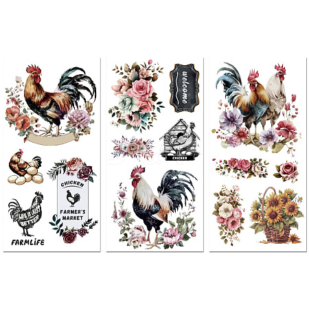 3 Sheets 3 Styles PVC Waterproof Decorative Stickers DIY-WH0404-077-1