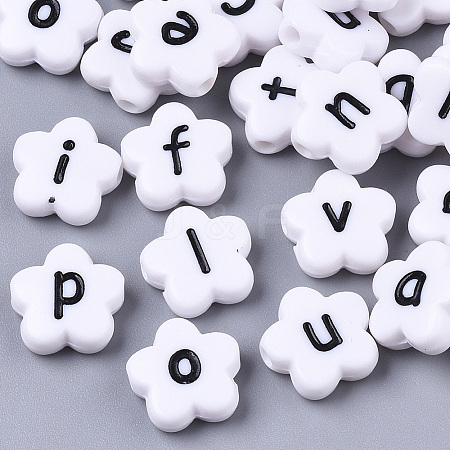 Opaque Spray Painted Acrylic Beads X-SACR-N009-21-1