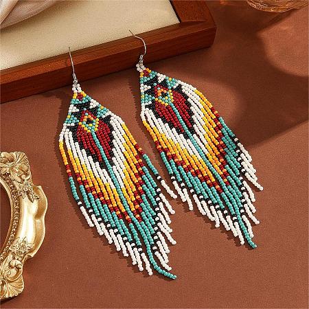 Bohemian Style Handmade Glass Bead Dangle Earrings for Daily Wear ZP1503-1