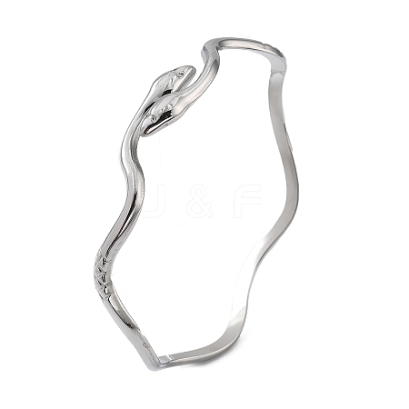 304 Stainless Steel Cuff Bangles for Women LS-BJEW-Z078-09P-1