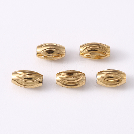 201 Stainless Steel Corrugated Beads STAS-S103-16A-G-1