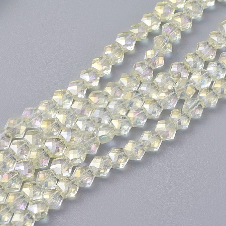 Electroplate Glass Beads Strands EGLA-F143-FR04-1