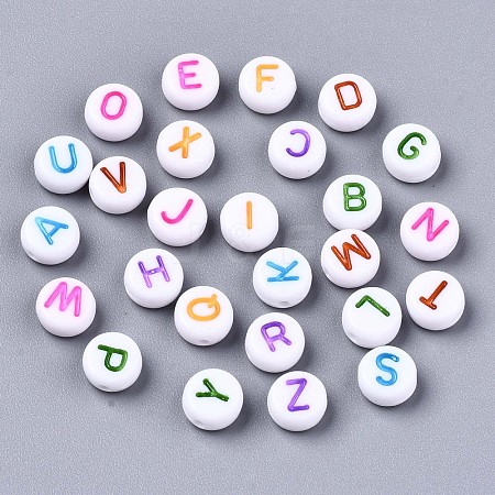 Opaque White Acrylic Beads X-MACR-N012-01-1