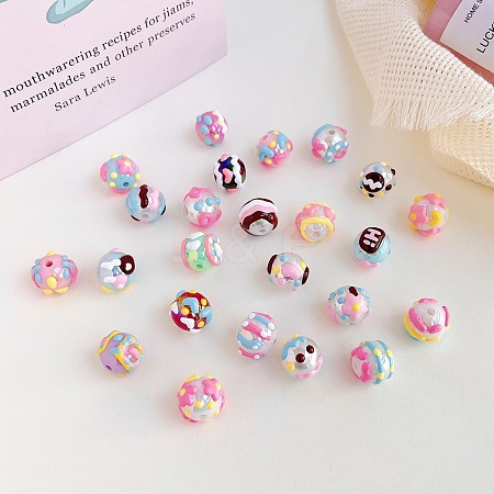Opaque Acrylic Bead with Enamel OACR-CJ0001-55-1