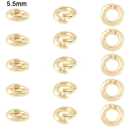 10Pcs Brass Locking Jump Rings KK-YW0003-96A-G-1