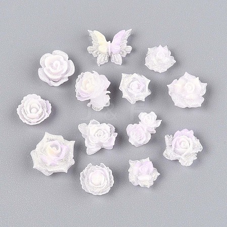 Luminous Flower Resin Cabochons CRES-T025-10H-1
