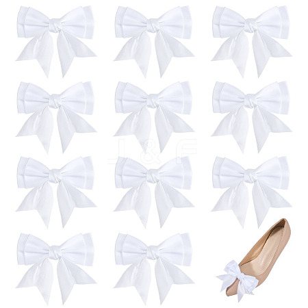 12Pcs Bowknot Polyester Shoe Buckle Clips HJEW-HY00142-1