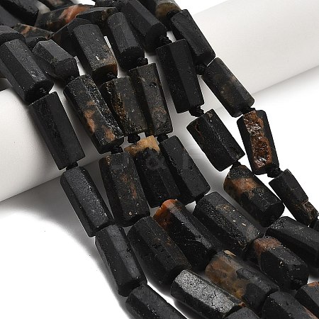 Natural Black Tourmaline Beads Strands G-F716-01-B01-1