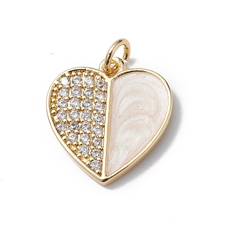 Brass Micro Pave Cubic Zirconia Pendants KK-E003-01G-1