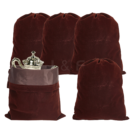 Rectangle Velvet Packing Drawstring Pouches TP-WH0009-05A-1