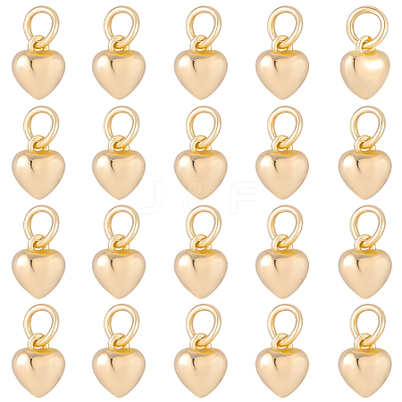 20Pcs Rack Plating Brass Heart Charms KK-BBC0024-87A-1