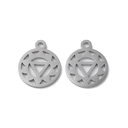 Non-Tarnish Chakra 304 Stainless Steel Charms STAS-F300-05P-1