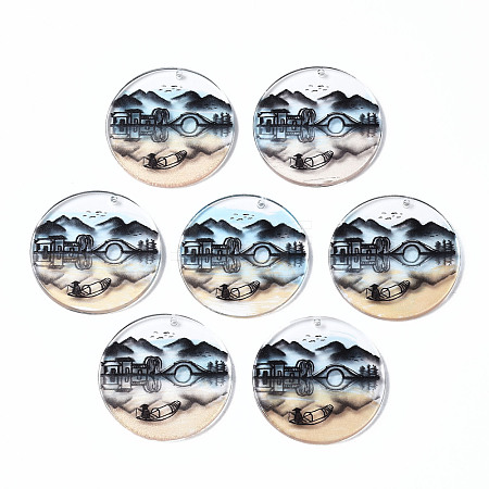 Transparent Printed Acrylic Pendants KY-S163-300-1