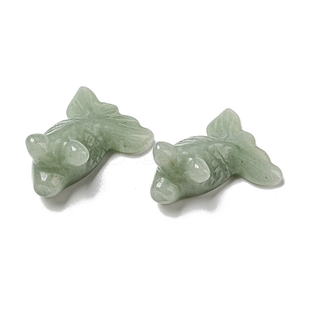 Natural Green Aventurine Carved Healing Goldfish Figurines DJEW-D012-08E-1