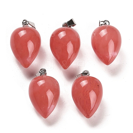 Cherry Quartz Glass Pendants G-M424-02P-07-1