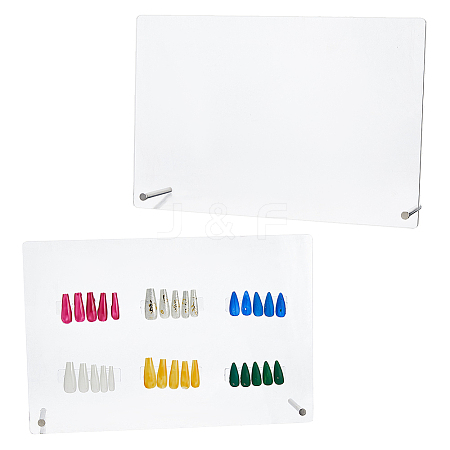 2Pcs Rectangle Acrylic Nail Art Display Board MRMJ-FH0001-62-1