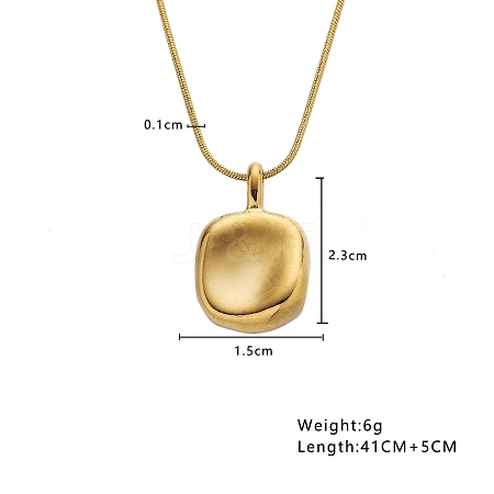 Golden Tone Titanium Steel Crystal Rhinestone Round Snake Chain Pendant Necklaces PW-WG040E8-05-1