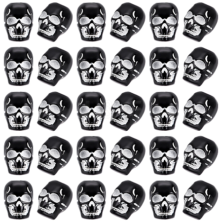 200Pcs Spray Printed Opaque Acrylic European Beads SACR-UN0001-07-1
