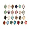 Natural & Synthetic Mixed Gemstone Faceted Leaf Pendants G-I375-04G-1