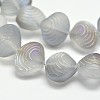 Frosted Electroplate Glass Shell Beads Strands EGLA-M002-B05-1