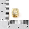 Brass Micro Pave Clear Cubic Zirconia European Beads LS-KK-K368-01G-08-3