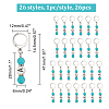 Letter A~Z Synthetic Turquoise & Alloy Pendant Stitch Markers HJEW-AB00456-2