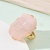 Natural Rose Quartz & Alloy Finger Rings for Women RJEW-G375-01G-01-3