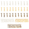BENECREAT 1 Set 3 Colors Alloy Number Charm Knitting Row Counter Chain with Brass Rings HJEW-BC0001-40-6