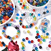 1200Pcs 10 Colors Transparent Plastic Beads KY-YW0001-83-5