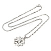 201 Stainless Steel Laser Cut Daisy Flower Pendant Box Chain Necklaces for Women NJEW-Q004-05P-4