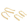 4Pcs 2 Styles Brass Micro Pave Clear Cubic Zirconia Earring Hooks KK-TA0003-30-2